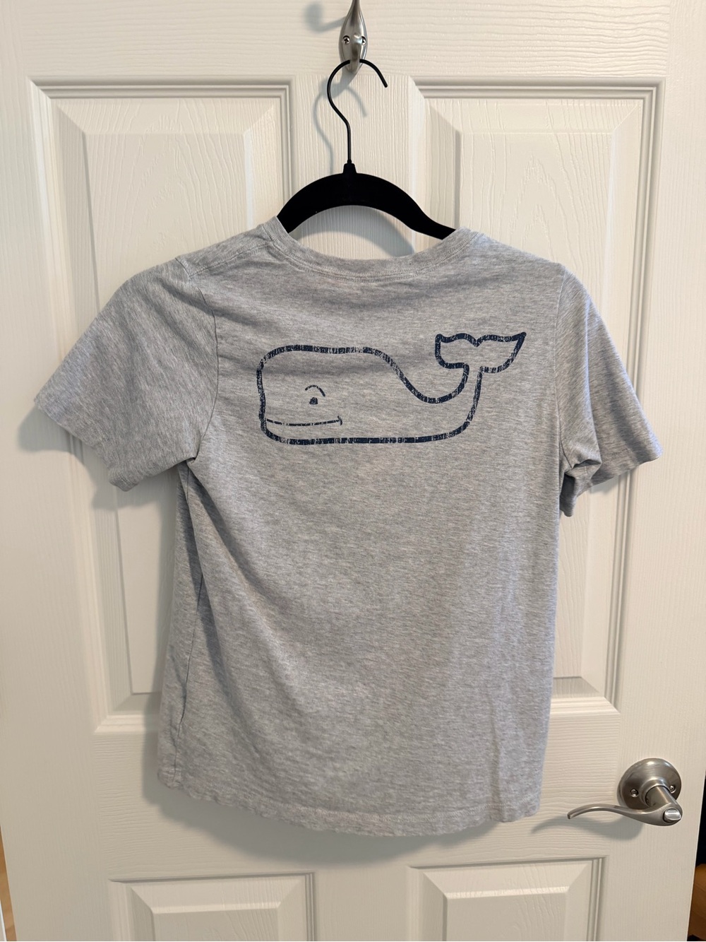 Vineyard Vines Kids Light Gray Tee with Navy Whale Graphic